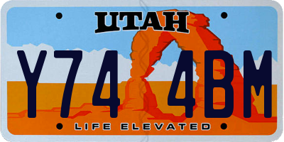 UT license plate Y744BM