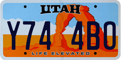 UT license plate Y744BO