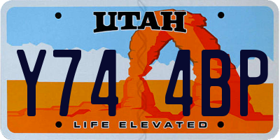 UT license plate Y744BP