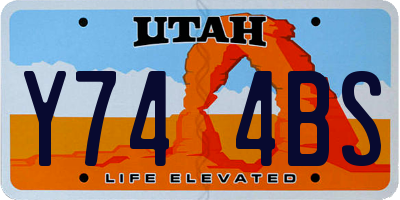 UT license plate Y744BS