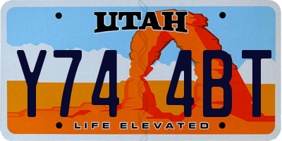 UT license plate Y744BT