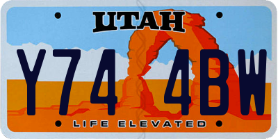 UT license plate Y744BW