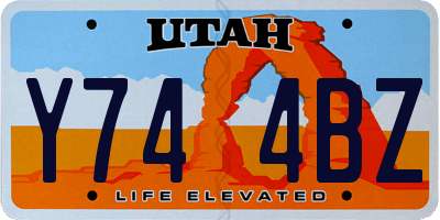 UT license plate Y744BZ