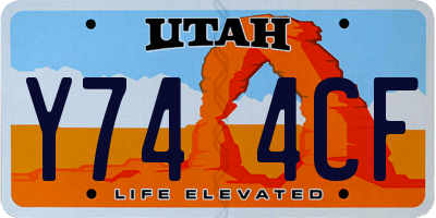 UT license plate Y744CF
