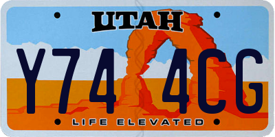 UT license plate Y744CG
