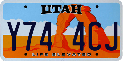 UT license plate Y744CJ
