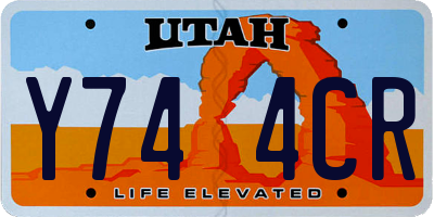 UT license plate Y744CR