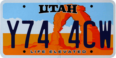 UT license plate Y744CW