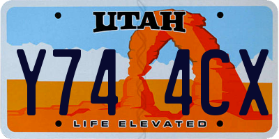 UT license plate Y744CX