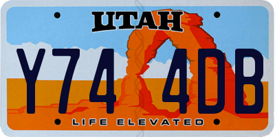 UT license plate Y744DB