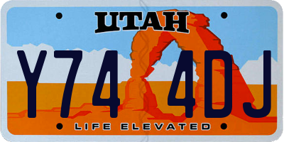 UT license plate Y744DJ