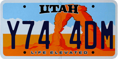 UT license plate Y744DM