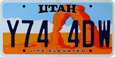 UT license plate Y744DW