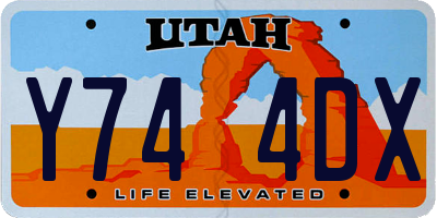 UT license plate Y744DX