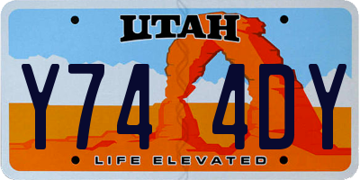 UT license plate Y744DY