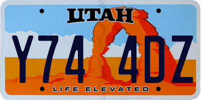 UT license plate Y744DZ