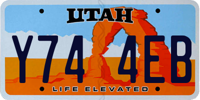 UT license plate Y744EB