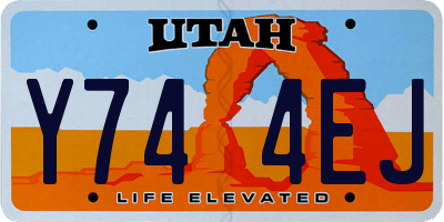 UT license plate Y744EJ