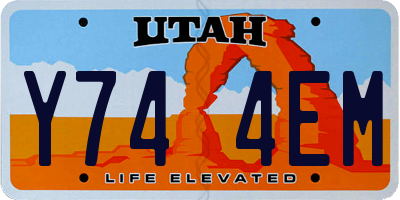 UT license plate Y744EM