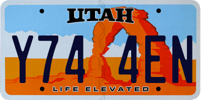 UT license plate Y744EN