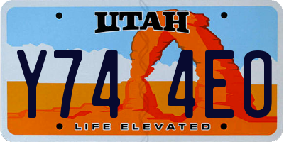 UT license plate Y744EO