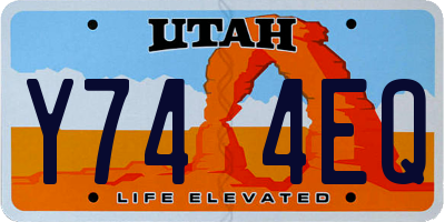 UT license plate Y744EQ