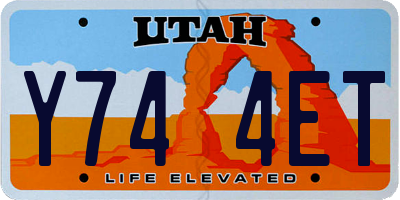 UT license plate Y744ET