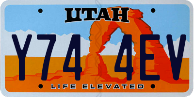 UT license plate Y744EV
