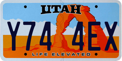 UT license plate Y744EX