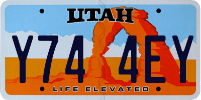 UT license plate Y744EY