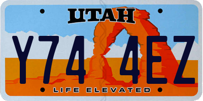 UT license plate Y744EZ