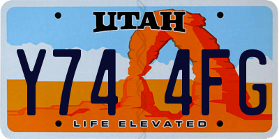 UT license plate Y744FG