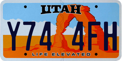 UT license plate Y744FH