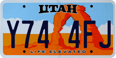 UT license plate Y744FJ