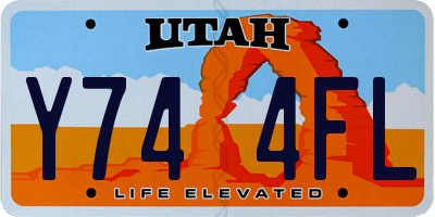 UT license plate Y744FL