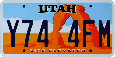 UT license plate Y744FM