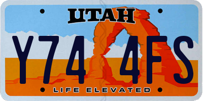 UT license plate Y744FS