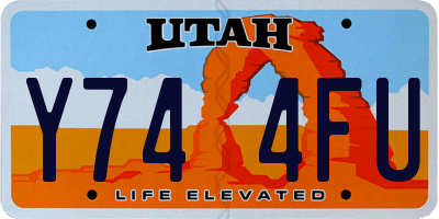 UT license plate Y744FU