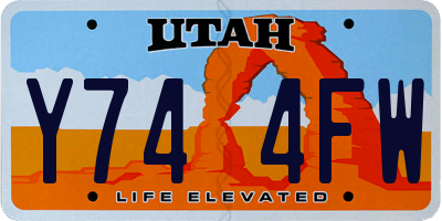 UT license plate Y744FW