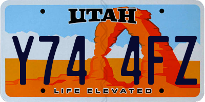 UT license plate Y744FZ