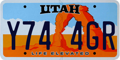 UT license plate Y744GR
