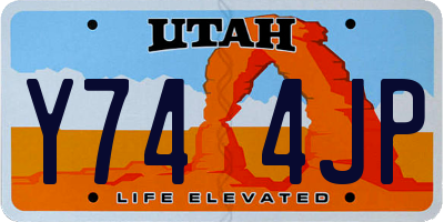 UT license plate Y744JP