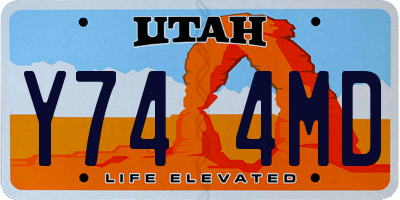 UT license plate Y744MD