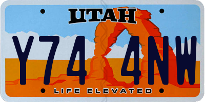 UT license plate Y744NW