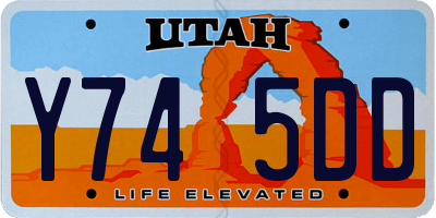UT license plate Y745DD