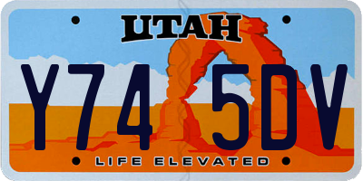 UT license plate Y745DV