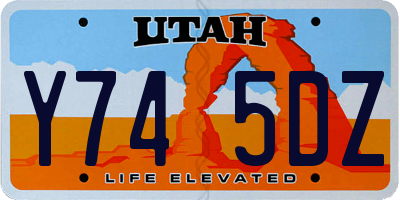UT license plate Y745DZ