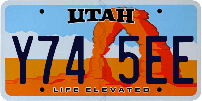 UT license plate Y745EE