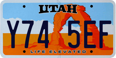 UT license plate Y745EF