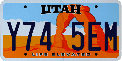 UT license plate Y745EM